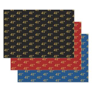 Elegant Black, Red, Blue, Faux Gold 41st Event #  Sheets