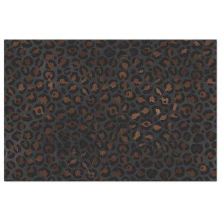 Elegant Black & Silver gray  Bronze Leopard Print  Tissue Paper