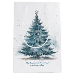 Elegant Blue and silver Winter Wonderland  Medium Gift Bag