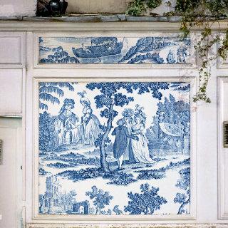 Elegant Blue and White Vintage French Toile Tissue Paper