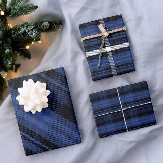 Elegant blue Christmas flannel plaid pattern  Sheets