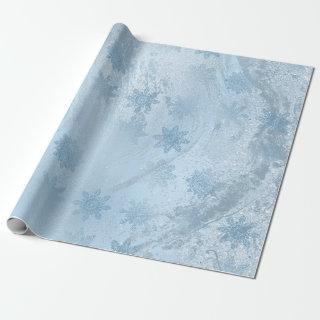 Elegant blue glitter marble snowflakes Christmas