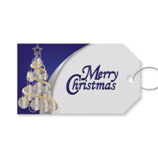 Elegant Blue, Silver, White and Gold Christmas Gift Tags