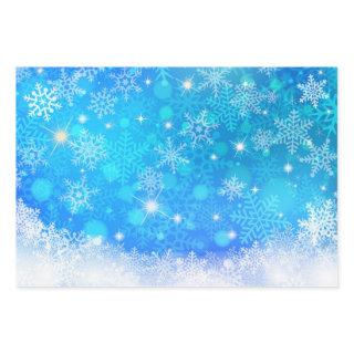 Elegant Blue White Snow Flake  Sheets