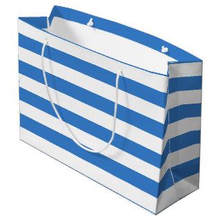 Elegant Blue White Stripes Template Modern Chic Large Gift Bag