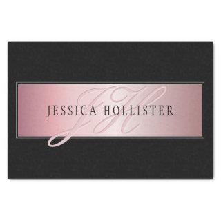 Elegant Blush Faux Rose Gold | Name & Initials Tissue Paper