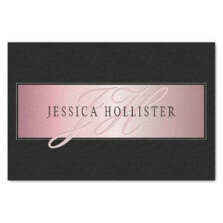 Elegant Blush Faux Rose Gold | Name & Initials Tissue Paper