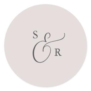 Elegant Blush Mauve Monogram Wedding Envelope Seal