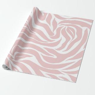 Elegant Blush Pink Zebra White Animal Print