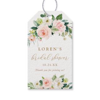 Elegant Blush Watercolor Floral Bridal Shower Gift Tags