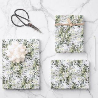 Elegant botanical green eucalyptus gold geometric   sheets