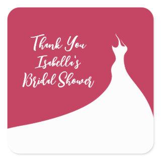 Elegant Bridal Shower Sticker viva magenta