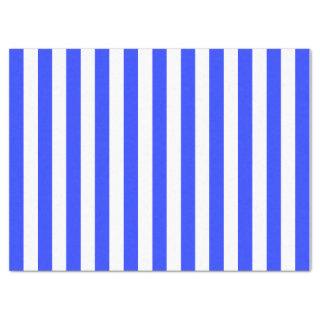 Elegant Bright Royal Blue Striped Pattern Tissue Paper