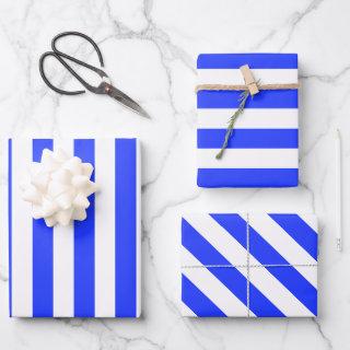 Elegant Bright Royal Blue Striped Pattern  Sheets