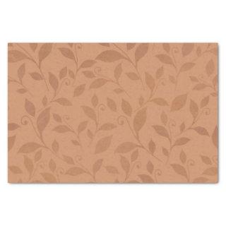 Elegant Brown Abstract Autumn Leaves Pattern Tissue Paper