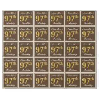 Elegant, Brown, Faux Gold 97th Birthday + Name