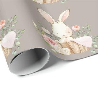Elegant Bunny Rabbit Baby Shower Brown