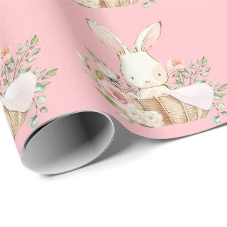 Elegant Bunny Rabbit Pink Baby Shower