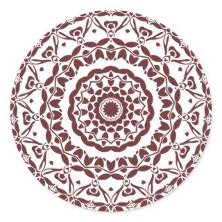 Elegant Burgundy Henna Mandala Envelope Seal