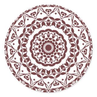 Elegant Burgundy Henna Mandala Envelope Seal