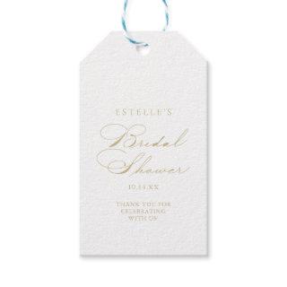 Elegant Calligraphy Gold Bridal Shower  Gift Tags