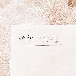 Elegant Calligraphy Wedding Return Address  Label
