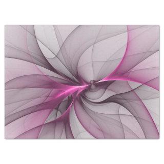 Elegant Chaos Modern Abstract Pink Fractal Art Tissue Paper