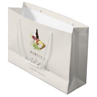 Elegant Charcuterie Wine & Cheese Maid of Honor Large Gift Bag