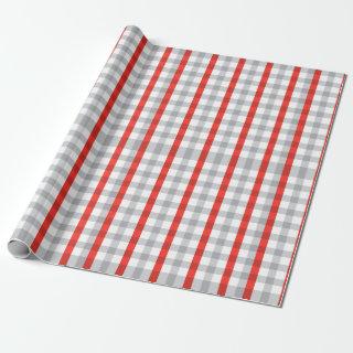 Elegant Checkered Pattern Of Gray And Red Lines