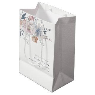 Elegant Chic Blush Watercolor Floral Wedding Medium Gift Bag