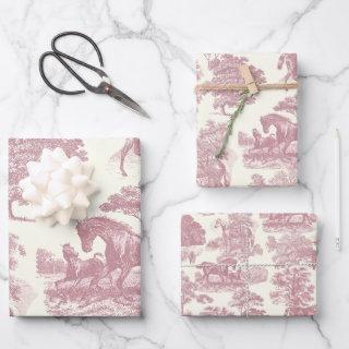 Elegant Chic Pink Horse Toile  Sheets