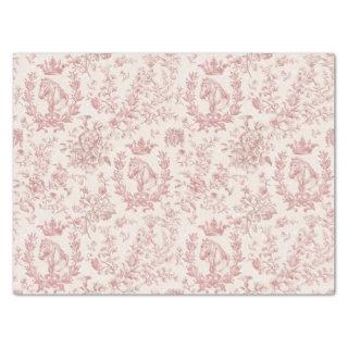 Elegant Chic Rose Beige Equestrian Floral Toile Tissue Paper