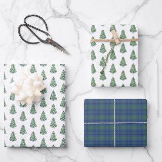 Elegant Chinoiserie Christmas Tree Tartan Holidays  Sheets