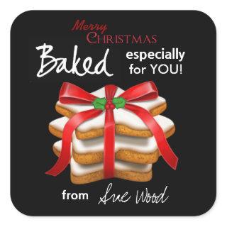 Elegant Christmas Cookie Gift Tag Stickers