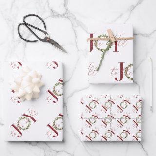 Elegant Christmas Joy to the World Wreath  Sheets