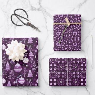Elegant Christmas Ornament & Mandala Pattern plum  Sheets