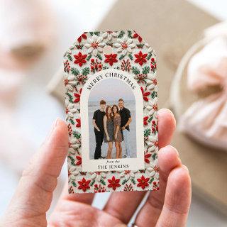 Elegant Christmas Personalized Photo Gift Tags