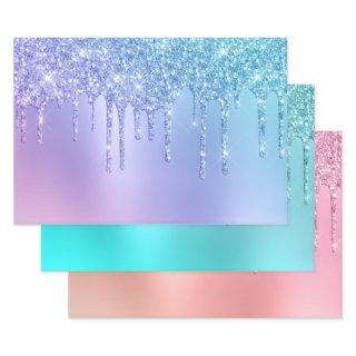 Elegant colorful glitter drips   sheets