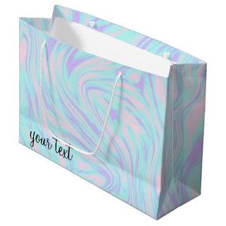 elegant colorful pink blue purple white marble large gift bag