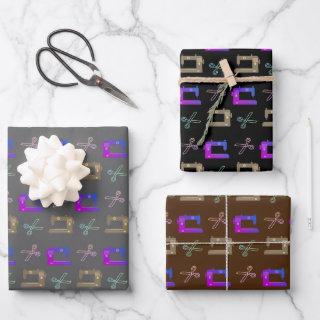 Elegant Colorful Tailor's Sewing Machine Scissors   Sheets