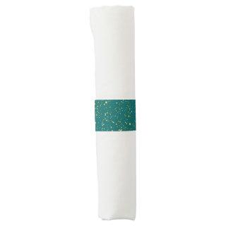 Elegant Confetti Space - Teal Green & Gold,Silver Napkin Bands