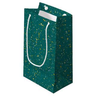 Elegant Confetti Space - Teal Green & Gold,Silver Small Gift Bag