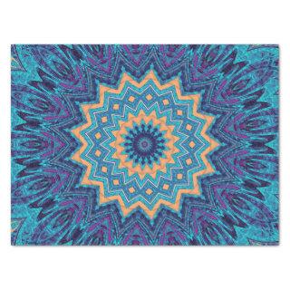 elegant cool blue mandala carpet pattern tissue paper
