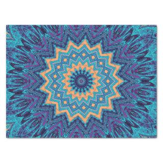 elegant cool blue mandala carpet pattern tissue paper