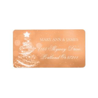 Elegant Copper Christmas Wedding  Label