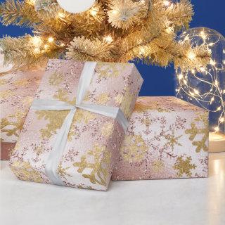 Elegant Copper Gold Christmas Snowflake Pattern