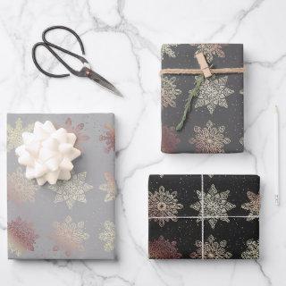 Elegant copper rose gold Christmas pattern    Sheets