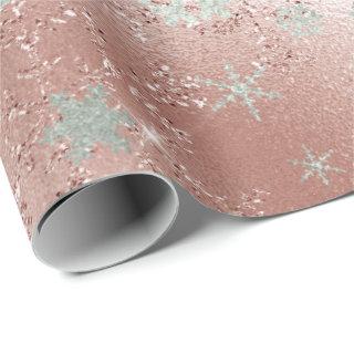Elegant Copper Silver Christmas Snowflake Pattern