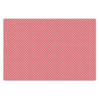 Elegant Coral Pink Red Polka Dots Pattern Tissue Paper