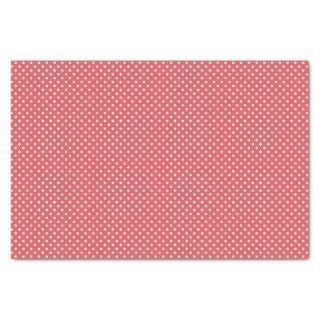 Elegant Coral Pink Red Polka Dots Pattern Tissue Paper